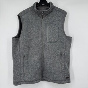 Smiths Mens Fleece Vest XL Heathered Gray Full Zip Pockets Gray Pockets